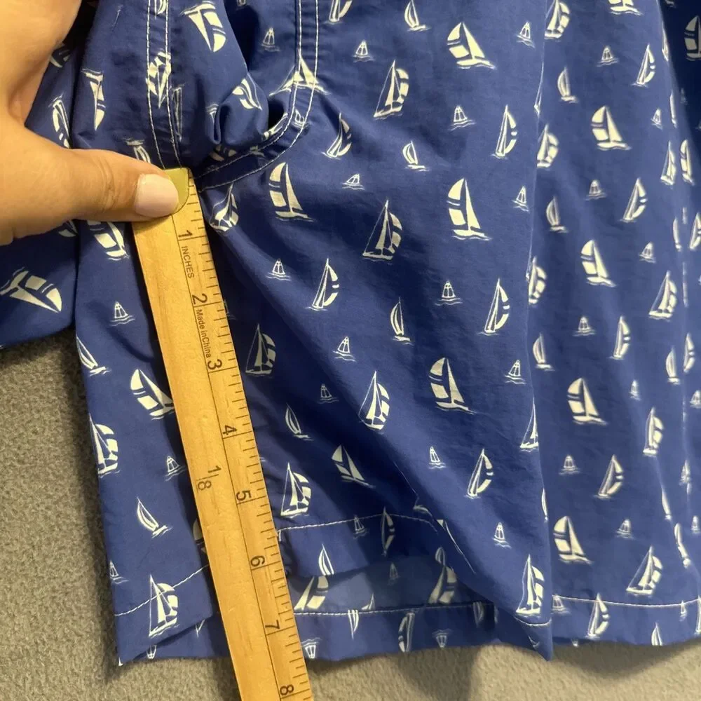 Polo Ralph Lauren Swim Shorts Sailboat Print Mesh Lined Drawstring Mens 3XB Blue